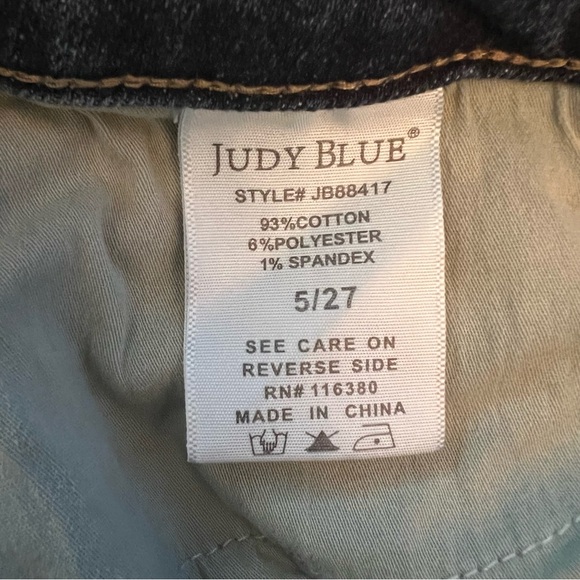 Judy Blue Distressed Medium Wash Denim Blue Jeans Size 5/27 - Picture 11 of 13
